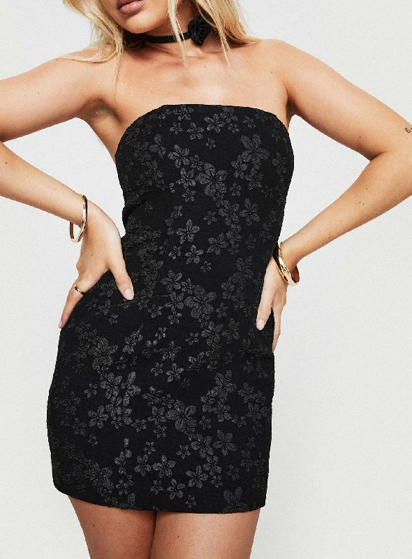 Anja Mini Dress Black Fashionable A-Line Mini Dress