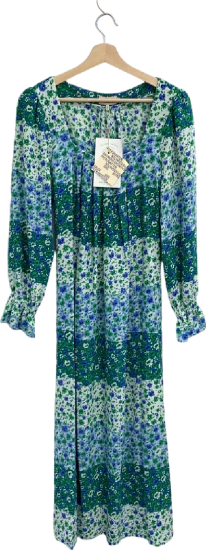 Baum Und Pferdgarten Green Blue Floral Midi Dress UK 12