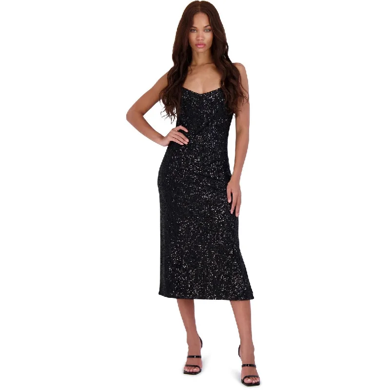 BB Dakota by Steve Madden Women’s Sequined Sleeveless V-Neck Midi Dress