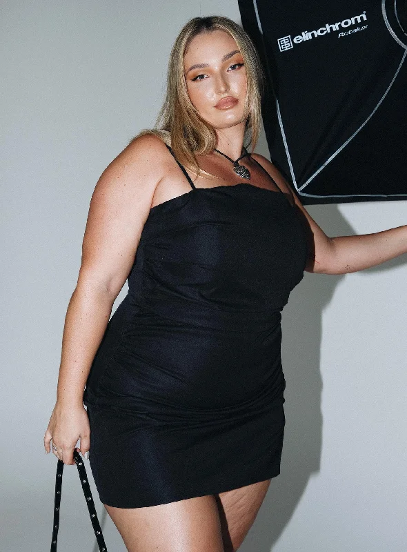 Chandra Mini Dress Black Curve Fashionable Party Mini Dress