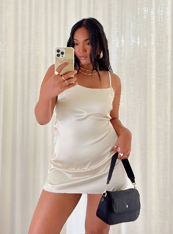 Chanelle Mini Dress Champagne Trendy Wraparound Mini Dress