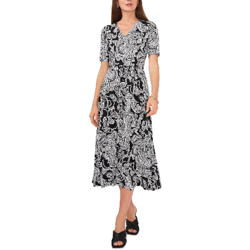 Chaus Womens Paisley Calf Midi Dress