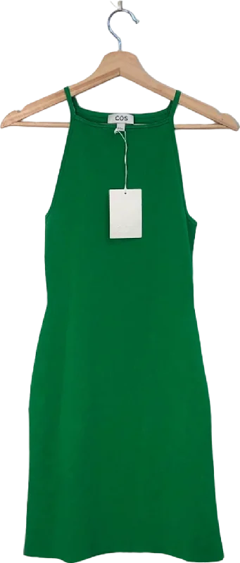 COS Green Sleeveless Midi Dress Size XS Comfortable Stretch Midi Dress