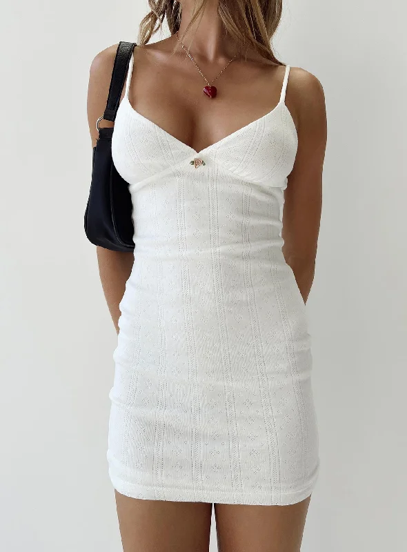 Danner Mini Dress White Cozy Sweater Mini Dress