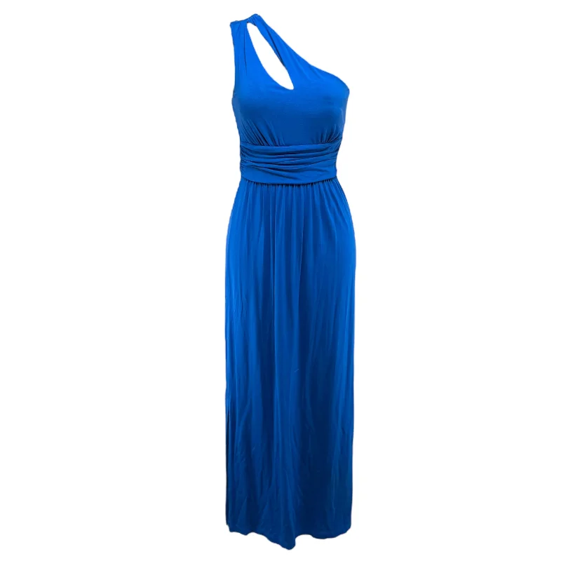 Helina One Shoulder Midi Dress Designer By Lilly Pulitzer In Barton Blue, Size: XS Elegant Velvet Midi Dress