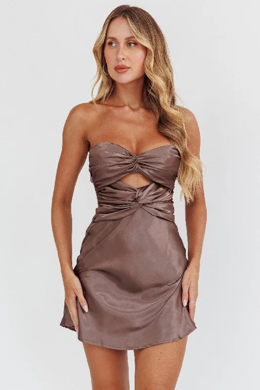 Good Impression Double Twist Mini Dress Charcoal Elegant Sequin Mini Dress