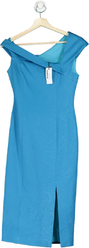 Karen Millen Blue Italian Structured Jersey Pencil Midi Dress UK 8 Cozy Ribbed Knit Midi Dress Karen Millen Blue Italian Structured Jersey Pencil Midi Dress UK 8 Cozy Ribbed Knit Midi Dress