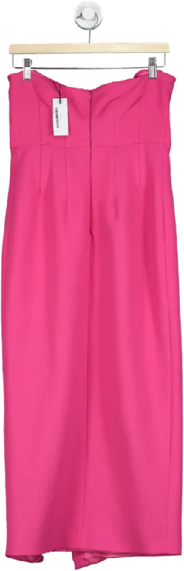 Karen Millen Pink Compact Stretch Corset Seamed Midi Dress UK 18