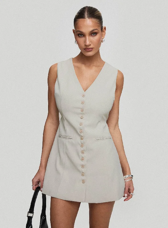 Katja Mini Dress Oyster Trendy A-Line Mini Dress