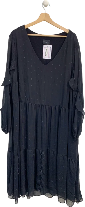 Live Unlimited Black Chiffon Midi Dress UK XXXL Fashionable High-Low Midi Dress