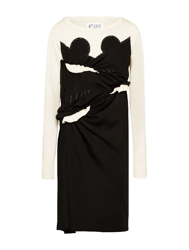 Spliced-jersey midi dress Comfortable Short Sleeve Midi Dress