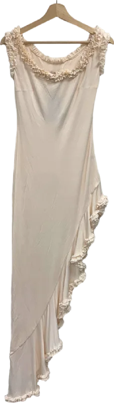 Meshki Ivory Arielle Off Shoulder Ruffle Midi Dress UK S