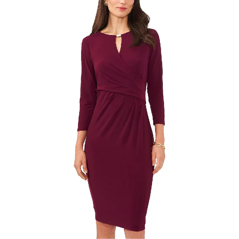 MSK Womens Jersey Faux Wrap Midi Dress