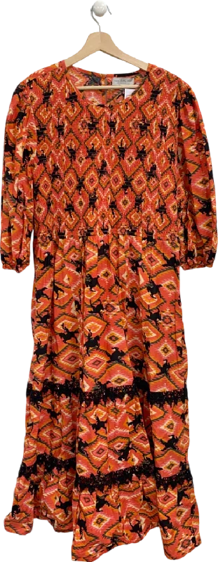 Never Fully Dressed Multicoloured Ruffle Midi Dress UK 24 Stylish Animal Print Midi Dress