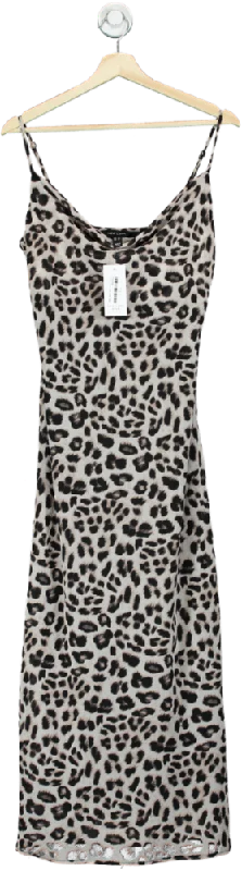 New Look Leopard Print Cowl Neck Midi Dress UK 12