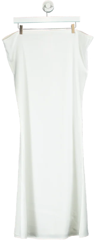 PrettyLittleThing White Midi Dress UK 10