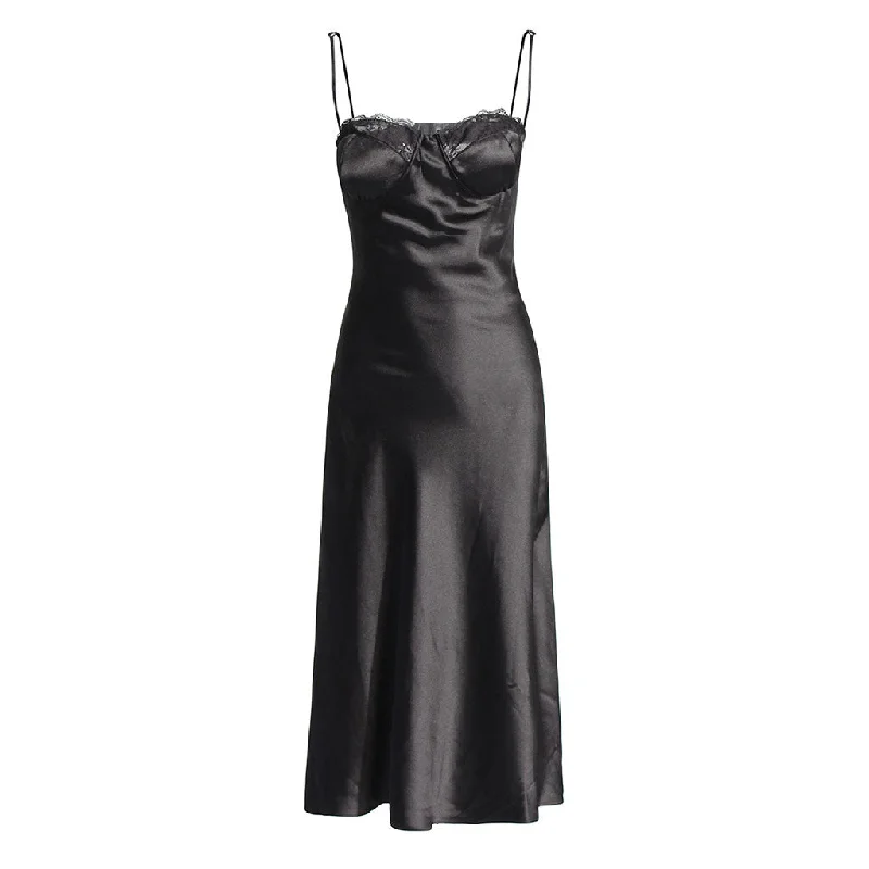 Sexy Lace Trim Sweetheart Bustier Cutout Scrunch Back Satin Slip Midi Dress Trendy Flared Sleeve Midi Dress Sexy Lace Trim Sweetheart Bustier Cutout Scrunch Back Satin Slip Midi Dress Trendy Flared Sleeve Midi Dress