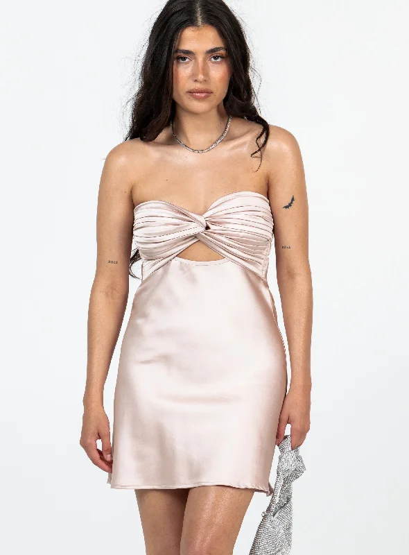 Shellie Mini Dress Pink Petite Fashionable A-Line Mini Dress