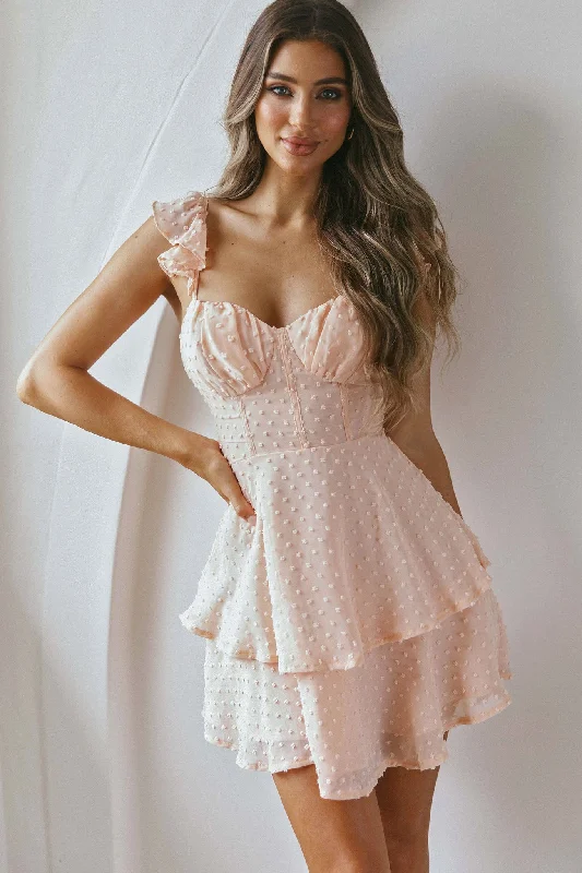 Theory Sweetheart Neckline Frill Strap Mini Dress Textured Peach Casual Mini Dress with Pockets Theory Sweetheart Neckline Frill Strap Mini Dress Textured Peach Casual Mini Dress with Pockets