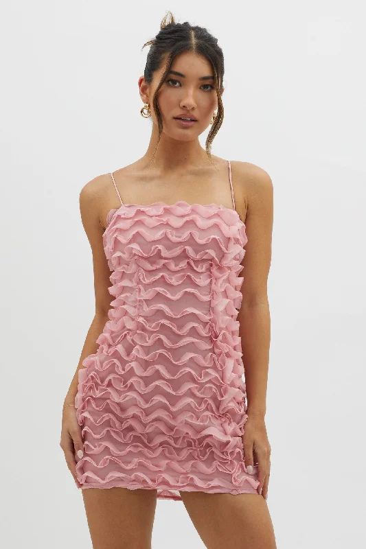 Tizzy Embellished Mini Dress Pink Stylish Summer Mini Dress