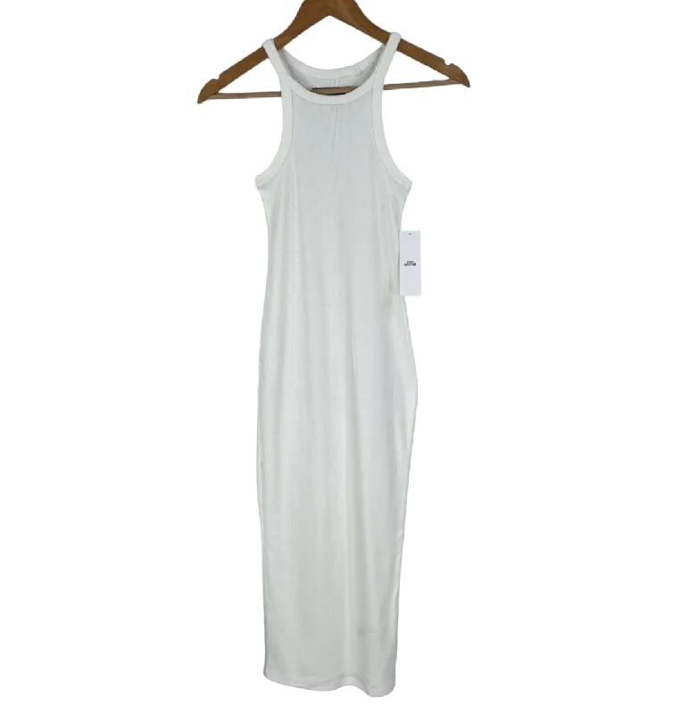 Urban Outfitters White Ribbed Sleeveless Midi Dress UK XL