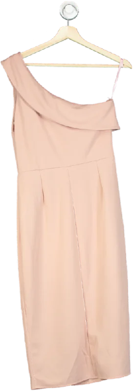 WalG Blush Dakota One Shoulder Frill Midi Dress UK 14