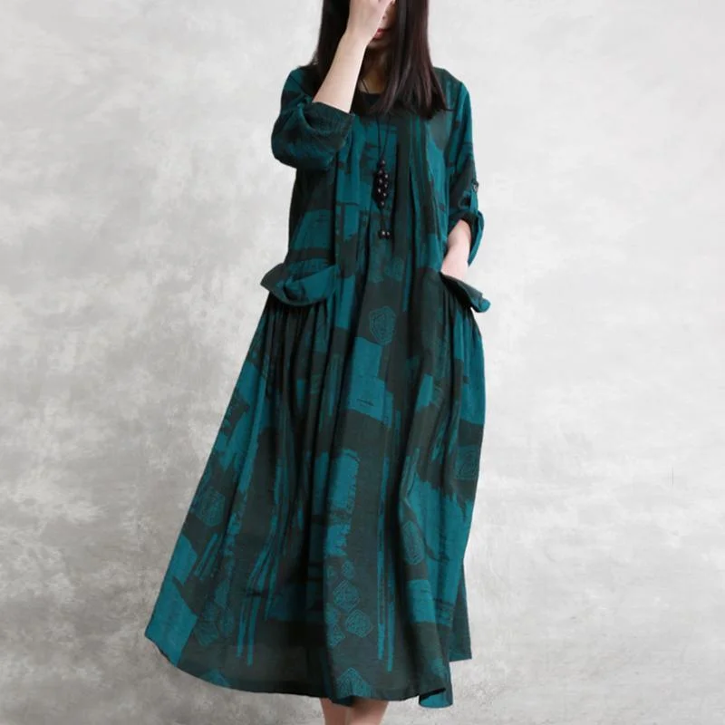 WItalian silk dresses Stitches Women Blue Spring Pleated Printing Casual Loose Midi Dress Stylish Striped Midi Dress WItalian silk dresses Stitches Women Blue Spring Pleated Printing Casual Loose Midi Dress Stylish Striped Midi Dress
