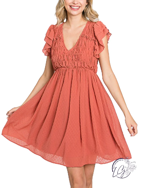 With Love Smocked Mini Dress Fashionable Mini Dress with Frills