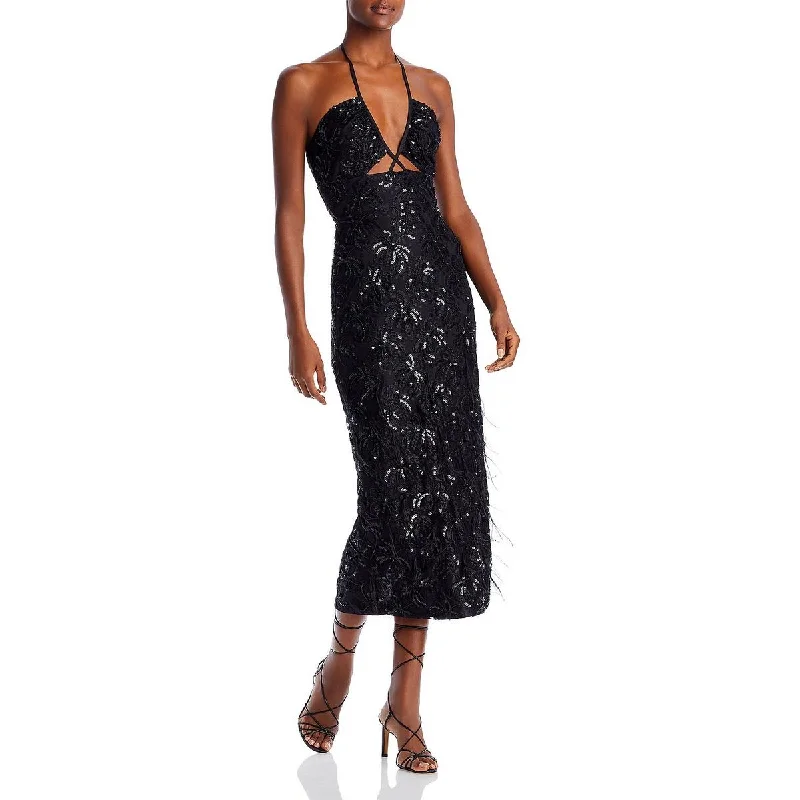 Yaura Womens Remi Lace Embellished Midi Dress Fashionable Shift Midi Dress