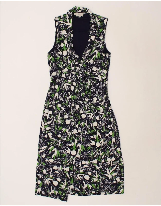 HOBBS Womens Sleeveless Maxi Dress UK 10 Small Navy Blue Floral Viscose