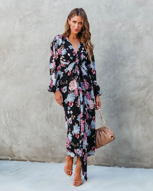 Holley Floral Twist Front Maxi Dress