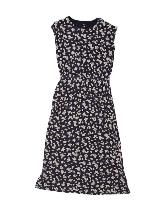 JOULES Womens Sleeveless Maxi Dress UK 16 Large Navy Blue Floral Viscose