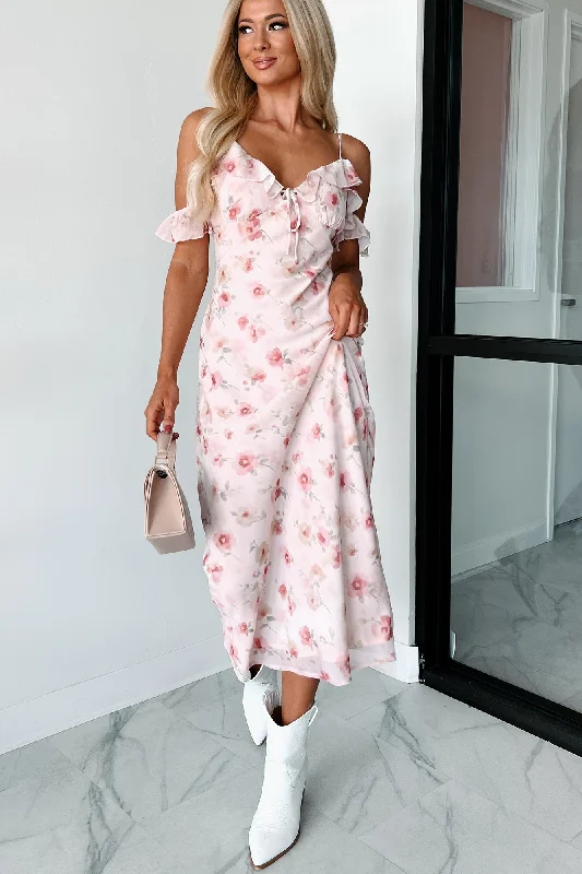 Undoubtedly Charming Floral Maxi Dress (Pink)