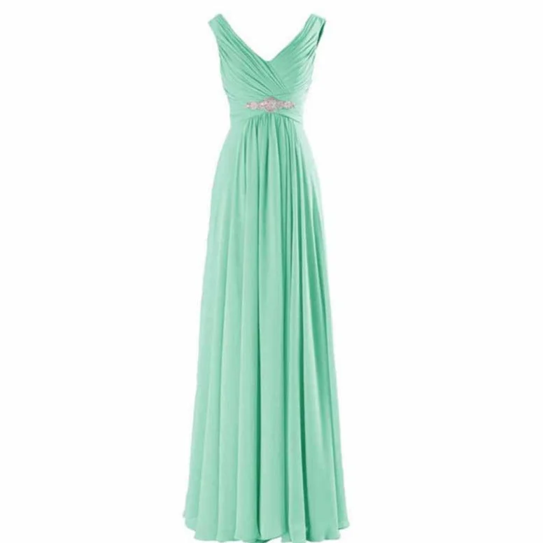 Women's Formal Chiffon Wedding Bridesmaid Maxi Dresses