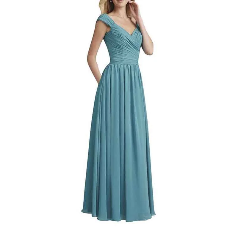 Womens Long Sleeveless Flowy Bridesmaid Cocktail Evening Gown Maxi Dress