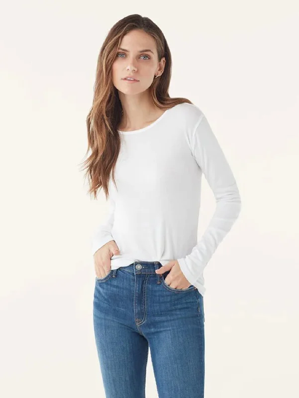 1x1 Long Sleeve Crew Tee Houndstooth Herringbone Solid