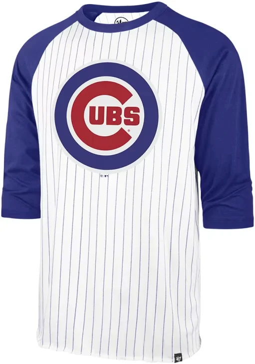 '47 Brand Chicago Cubs Baseball T-Shirts 3/4 Sleeve Women's Embroidered Appliqued Beaded '47 Brand Chicago Cubs Baseball T-Shirts 3/4 Sleeve Women's Embroidered Appliqued Beaded