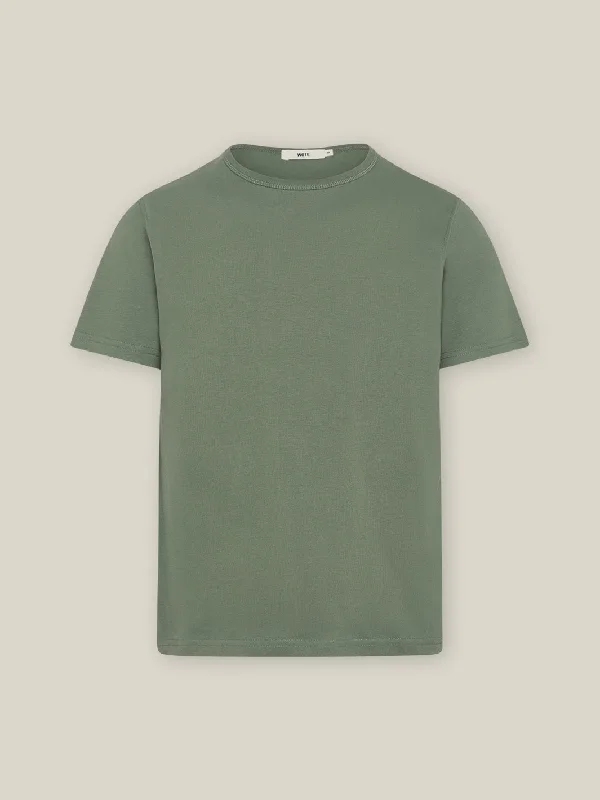 Boyfriend Cotton T-Shirt Welt Pockets Slit Pockets