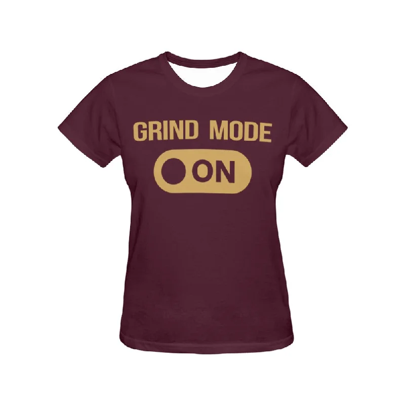 Grind Mode All Over Print T-Shirt for Women Fashionable Trendy Casual