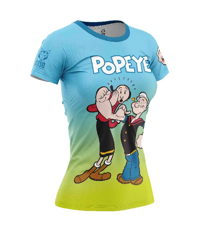 NEW Women's T-Shirt Popeye & Olive Oversized T-Shirt Spandex breathable