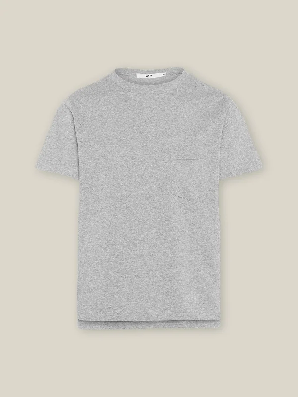 Chest Pocket Oversized T-Shirt Notch Collar Peter Pan Collar Cowl Neck