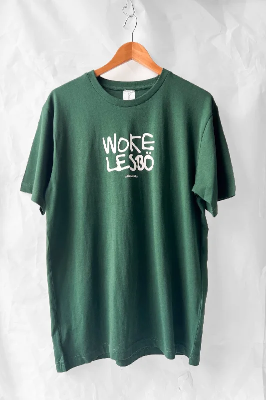 Chlöe Swarbrick's Woke Lesbo Tee (S-4/5XL) V-Neck T-Shirt Long Sleeve Cotton