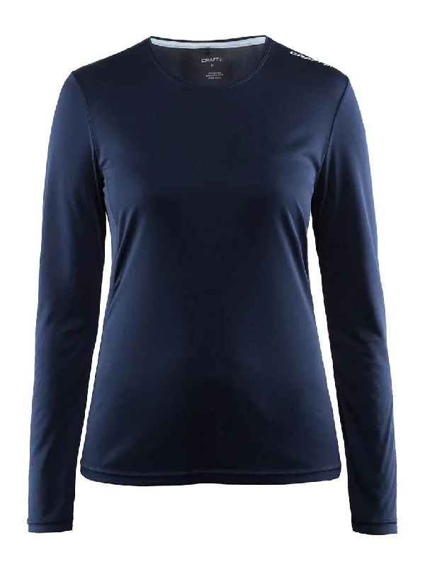 Craft Women's Mind Long Sleeve Tee, Navy Chenille Blend Fleece Blend Nylon Blend
