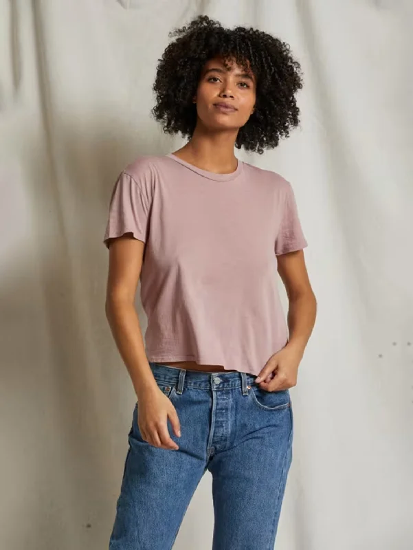 Harley Crew Tee - Mauve Plaid T-Shirt Polka Dot Checkered