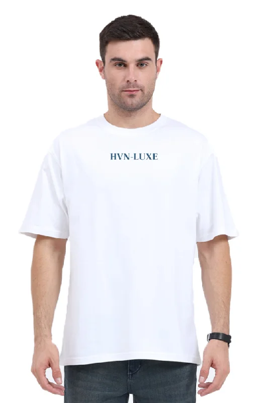 HVN-LUXE-CLASSIC WHITE OVERSIZED T-SHIRT. Cotton Fabric Linen Fabric Terry Fabric
