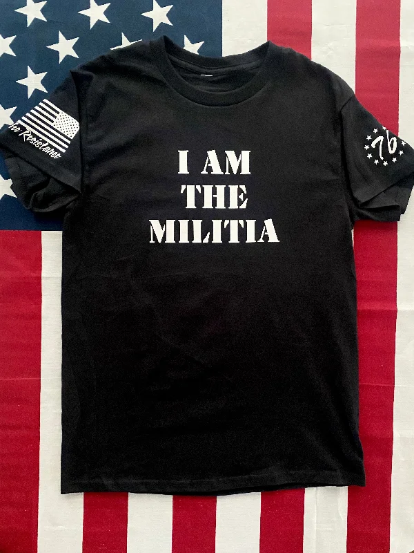 I Am The Militia unisex tee Zippered Buttoned Snapped