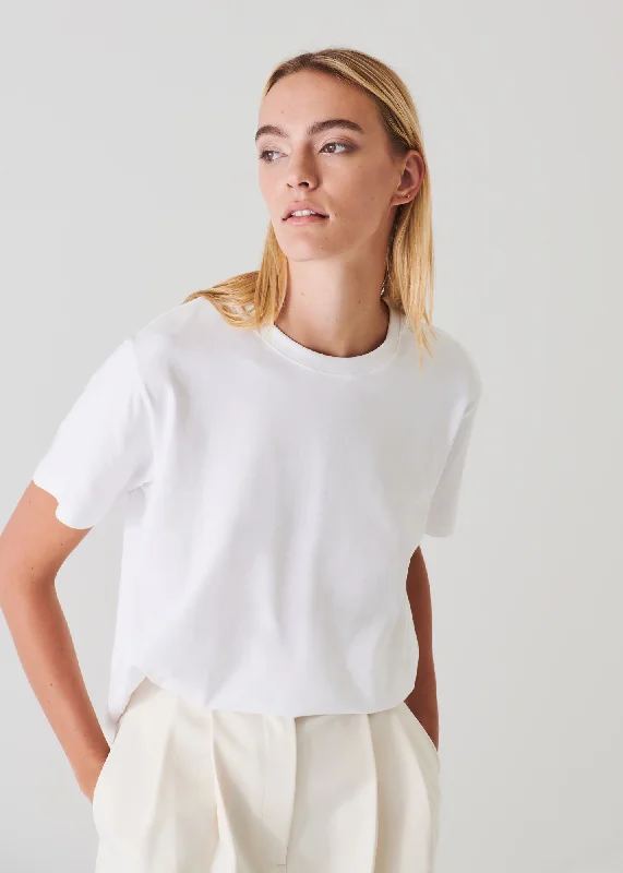 Iconic Pima Cotton Stretch Boyfriend T-Shirt Lace Blend Ribbed Blend Corduroy Blend