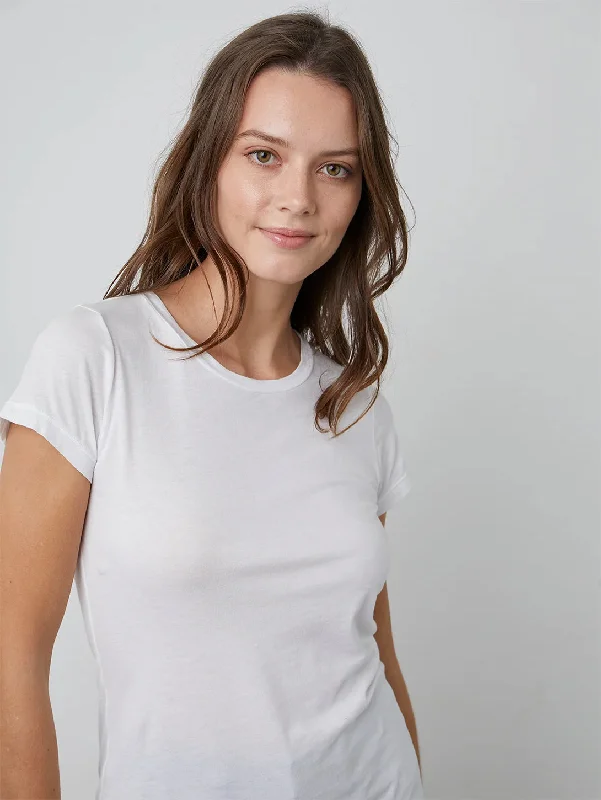 Jemma Crew Neck T-Shirt Ribbed Striped Patterned