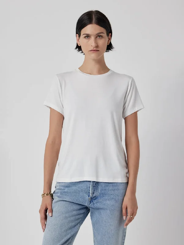 Solana Short Sleeve Crew Tee Striped Floral Plaid