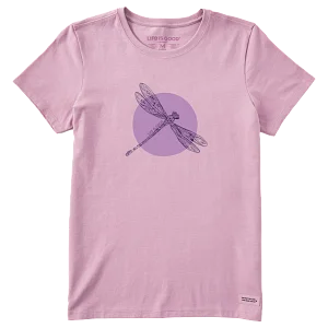 Life is Good. Women's Dragonfly Spotlight Crusher Tee, Violet Purple Mesh Blend Leather Blend Suede Blend Life is Good. Women's Dragonfly Spotlight Crusher Tee, Violet Purple Mesh Blend Leather Blend Suede Blend